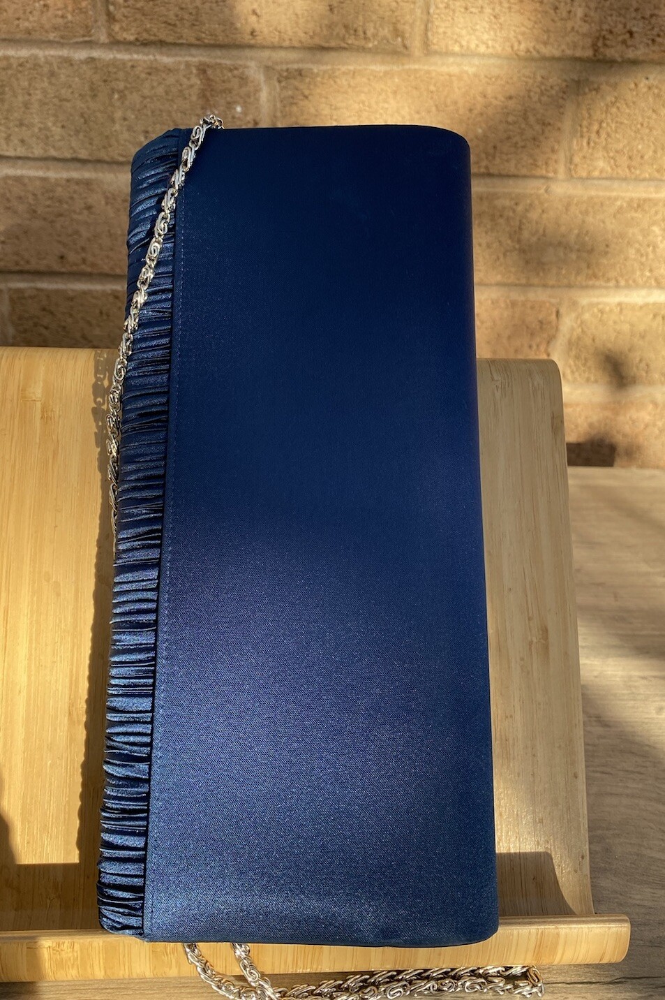 John Lewis Petrol Blue Medium Rectangular Satin F… - image 8