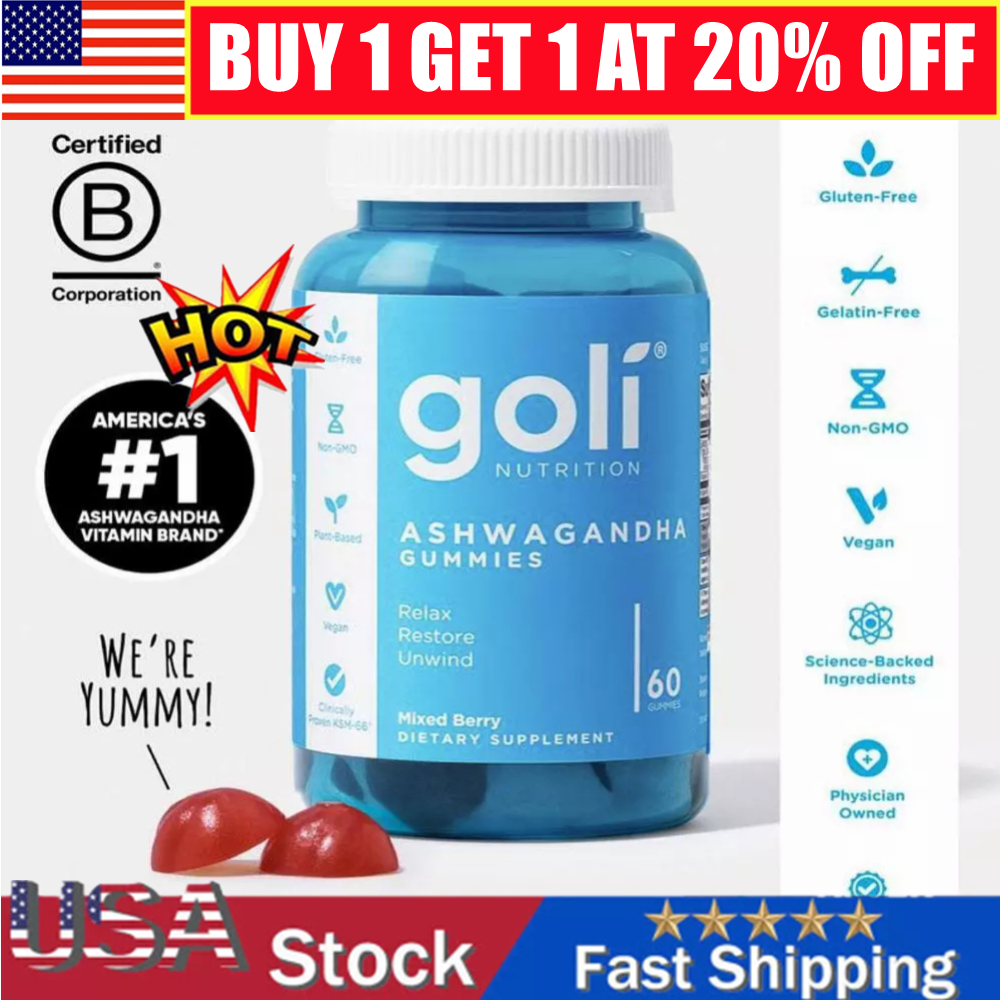 Goli Nutrition Ashwagandha Gummies Mixed Berry 60 Count Gummies