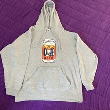 Universal Studios The Simpsons Duff Beer Sweater Adult Size Small Gray Hoodie