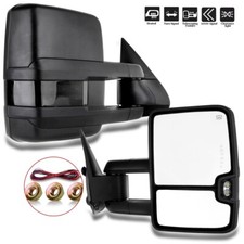 Pair Power Led Signal Tow Side View Mirrors For Chevy Silverado Gmc Sierra 99-02