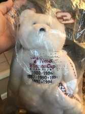 Gold 'N Bears Plush White Bear Dale Earnhardt 7 Time Winston Cup Champion MIP