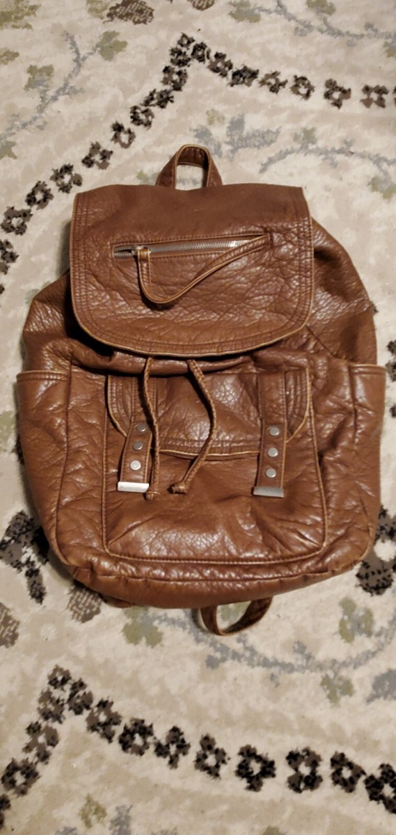 Aeropostale Brown Imitation Leather Backpack Aeropostale Brown Imitation Leather Backpack