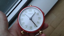 Wehrle Piccolo Red 710.460/3 Handaufzug Vintage Wecker Uhr
