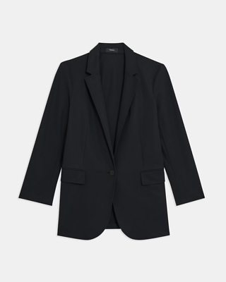 $325 THEORY Casual Blazer 00 Black Precision Ponte | eBay