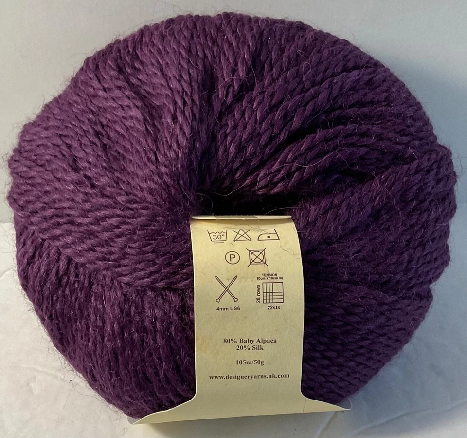 Debbie Bliss Alpaca Silk DK Unit of 1 Wine 26016 New Vintage Plied - Image 3 of 4