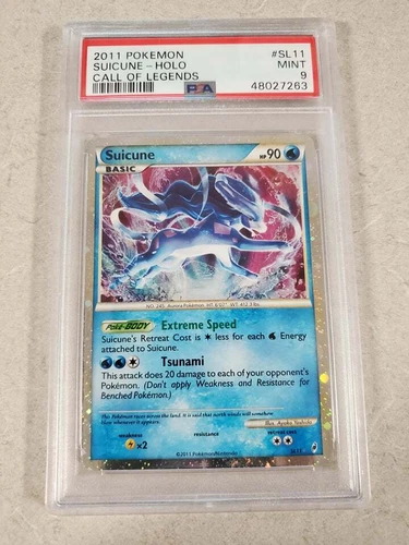 PSA 9 Pokemon Card 2011 Call of Legends Shiny Suicune Holo SL11 MINT Graded CCG