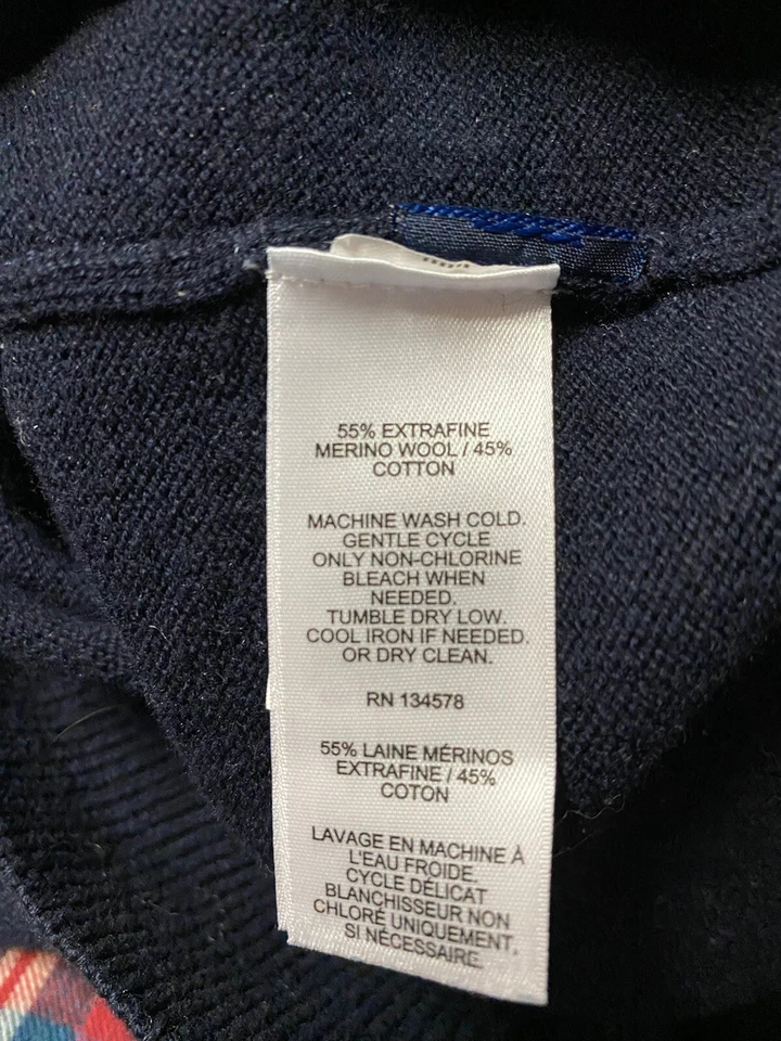 Vineyard Vines Merino Wool Sweater Mens 2XL Dark Blue 1/4 Zip Pullover - Image 2 of 4