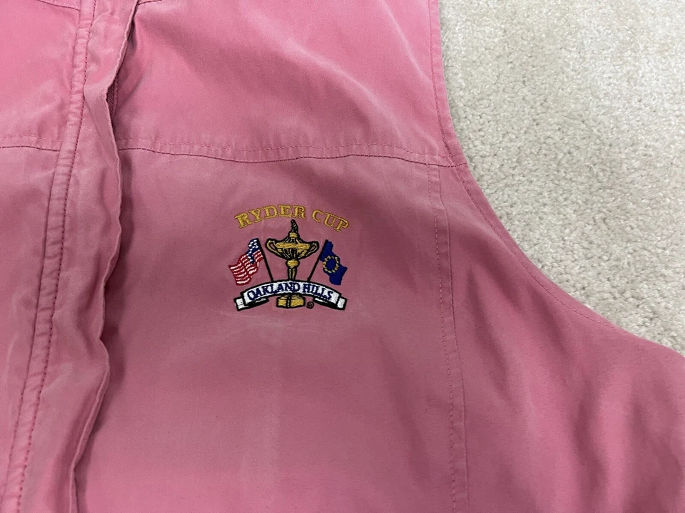 Chaleco Ryder Cup Mujer Rosa Nylon Cremallera Completa Bolsillos Dorados Golf Oakland Hills Damas Foto 4 de 4