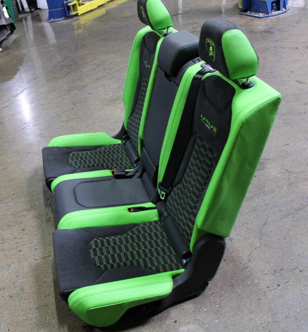 Lamborghini Urus, Rear Seat Assembly , Black/Green, Used, P/N 4ML885001