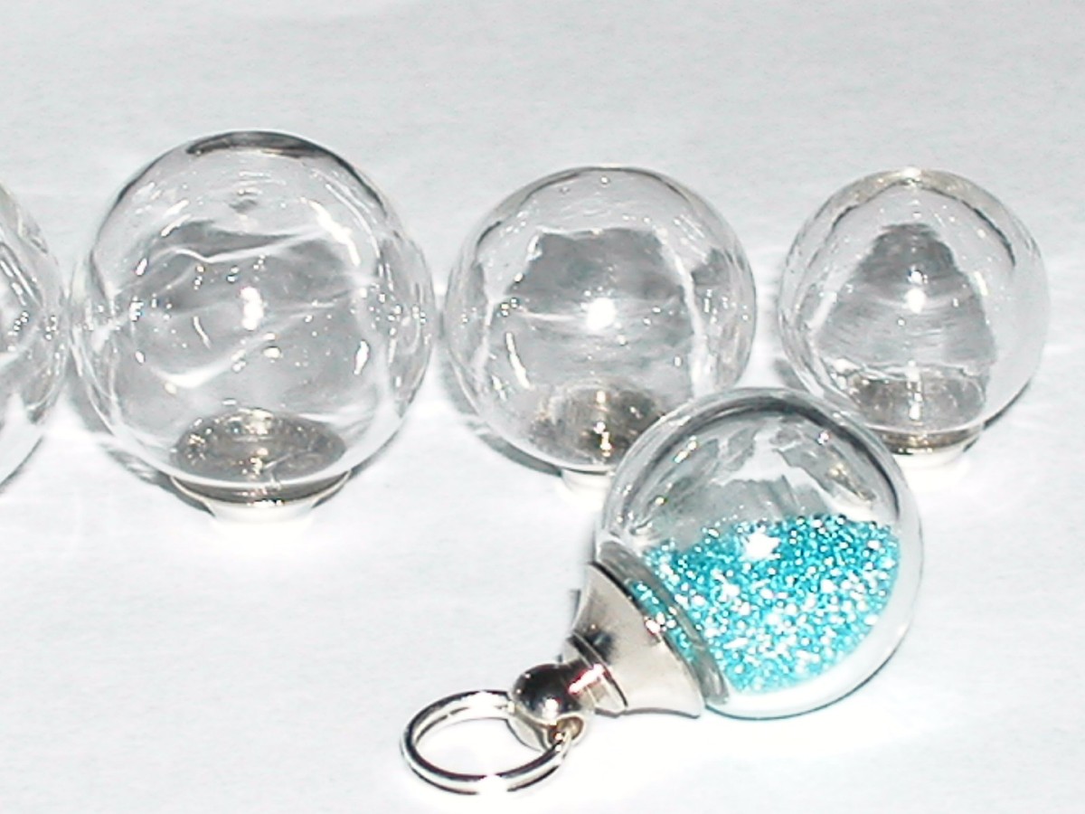 NBEADS 14 Pz 7 Colori Mini Globo Di Vetro Cavo, Ciondoli A Sfera Trasparenti Da 17 - Foto 14