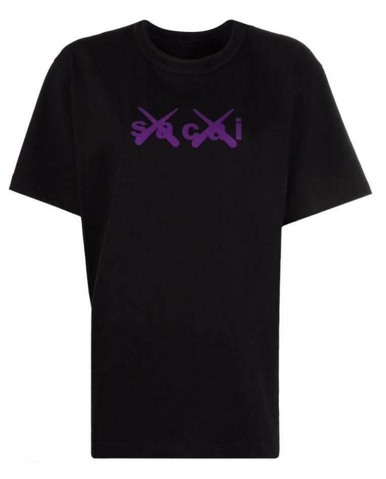 BNWT AW21 SACAI x KAWS FLOCKED LOGO PRINT TSHIRT BLACK 0 | eBay BNWT AW21 SACAI x KAWS FLOCKED LOGO PRINT TSHIRT BLACK 0 | eBay