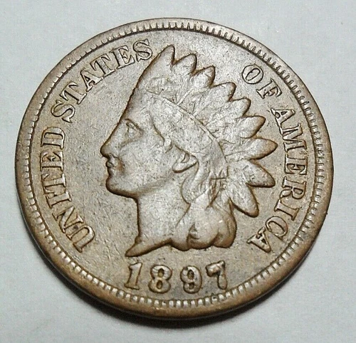 1897 P Indian Head Cent Penny  *VG - VERY GOOD*   **FREE SHIPPING**