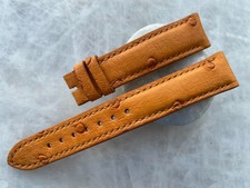 18mm/16mm Orange Ostrich Leather Padded Watch Strap Band