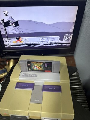 Super Nintendo Console System SNS-001 BUNDLE with Mickey Mania and Controller