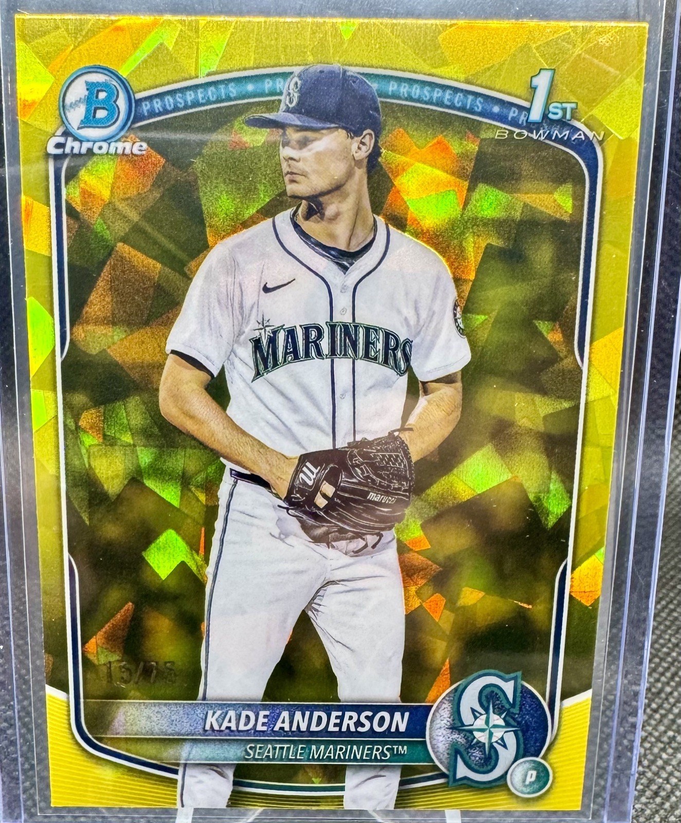 2025 BOWMAN DRAFT SAPPHIRE 1ST KADE ANDERSON ROOKIE RC YELLOW /75