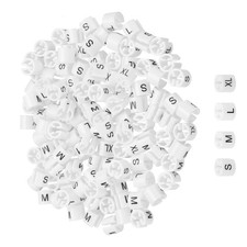 200Pack Clothes Hanger Marker S/M/L/XL Size Tag Fit 3mm Rod White for Clothing