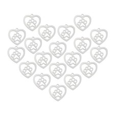 UNICRAFTALE 30pcs 201 Stainless Steel Pendants Heart with Dog Paw Prints Char...