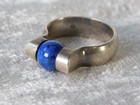 Vintage Modern Sharon Johnston Interchangable Lapis Sterling Silver Ring Size 7 — photo 3