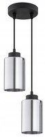 HäNgelampe Wohnzimmer 2-Flammig Silber Rund E27 L:12 Cm Pendelleuchte Esszimmer