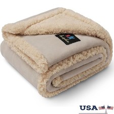 Waterproof Pet Blanket Reversible Sherpa Fleece Furniture Protector Dogs Cats US