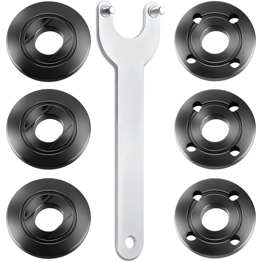 Angle Grinder Flange Lock Nut and Wrench Set, 5/8-11 Thread,