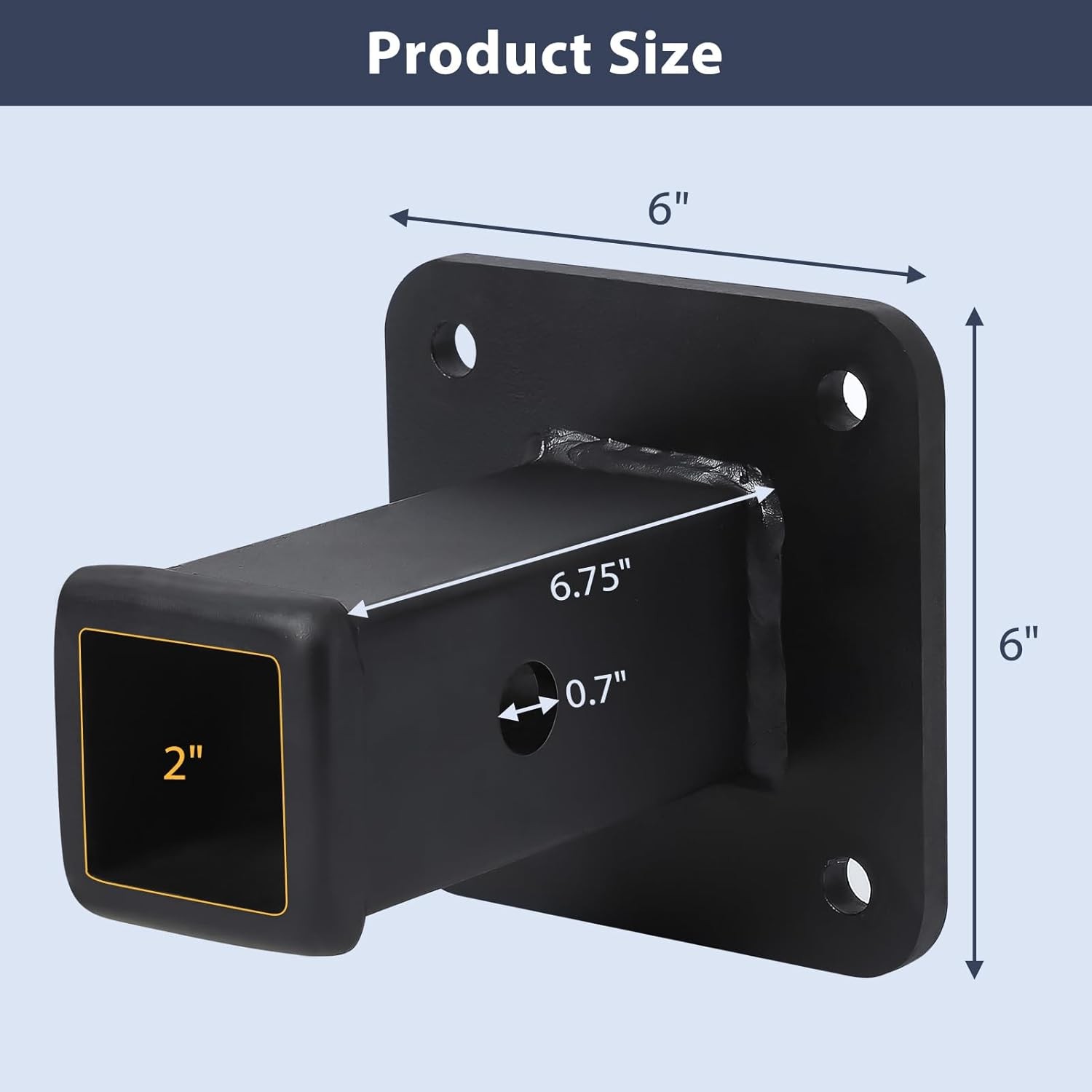 Hitch Wall Mount, 2" Bolt-On Receiver Opening Hitch Tube for Tractor, Lawn Mower