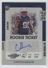 2021 Contenders Optic Rookie Ticket Silver Prizm Christian Barmore Auto 1m1a