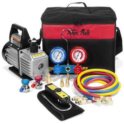 Portable HVAC Tool Set with Leak Detector