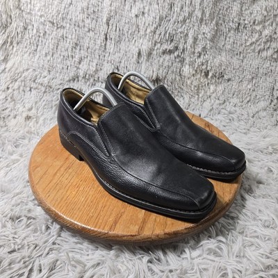 Sandro Moscoloni Black Leather Loafers Size 10.5D Brazil Slip On Formal Luxury