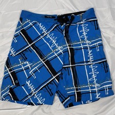 Maui  Sons Mens Board Shorts Size 32 Surf Beach Tropical Hawaiian 8  Inseam