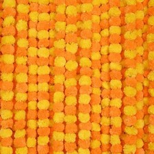 5 ft Artificial Marigold Garland Strands for Diwali Decoration Day Mango  Lemon