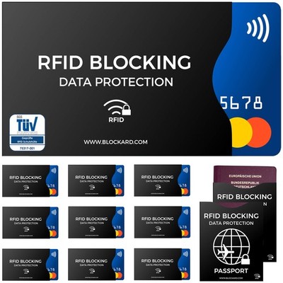 TÜV geprüfte RFID Blocker NFC Kartenhülle 12 Schutzhüllen für Kreditkarte EC