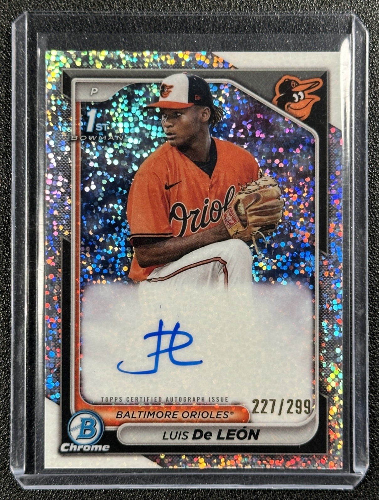 LUIS DE LEON 2024 BOWMAN CHROME AUTO SPECKLE REFRACTOR 1ST PROSPECT 227/299