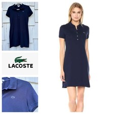 Lacoste Womens Navy Blue Polo Dress Short Sleeve Cotton Blend Size S