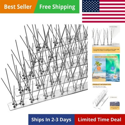 Bird Spikes with Stainless Steel Base, Durable Bird Spikes Arrow Pigeon Spike...