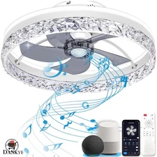 20in Smart Fandelier for Bedroom & Small Room - Wi-Fi & Bluetooth Enabled