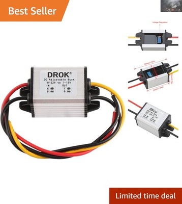 Adjustable Waterproof DC Voltage Regulator with 3A Output for DIY Projects