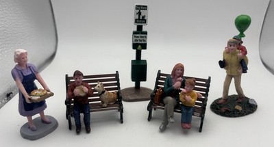 Lemax Mixed Lot 5 Pcs Holiday Village Park Bench Fair Balloon