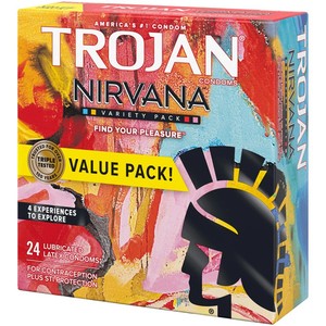 BRAND NEW SEALED EXPIRED Trojan Nirvana Collection Variety Pack Condoms - 24 Ct!