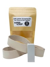 1x30 inch Leather Honing Strop Belt with White Buffing Compound fits 1x30 Pow...