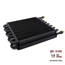8AN Transmission Cooler 16 Pass Tube Fin Oil Cooler - Universal 1/2" Line Air