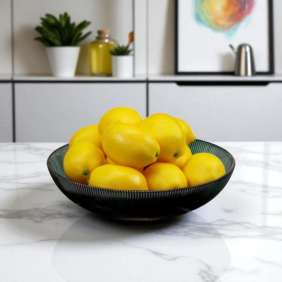 Künstliche Zitrone / Zitronen, 6 Stk - Lebensechtes Plastikobst, Kunstobst, Obst - Bild 3 von 4