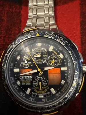Citizen Men's Eco-Drive Stainless Steel Alarm Skyhawk AT Blue