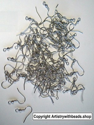 100 Fish hook earring wires gold plated ball coil open loop for dangle FPH005B