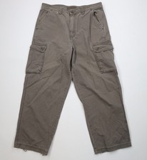 Vtg 90s Y2K Streetwear Mens 36x30 Faded Baggy Wide Leg Cargo Pants Skateboard