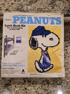 Malina Peanuts Snoopy Latch Hook Kit #26-7 20x27 NEW VTG NOB COMPLETE 