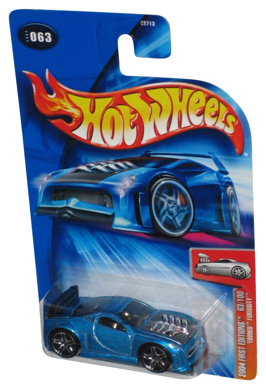 Hot Wheels 2004 First Editions 63/100 Blue Tooned Furiosity Toy Car #063