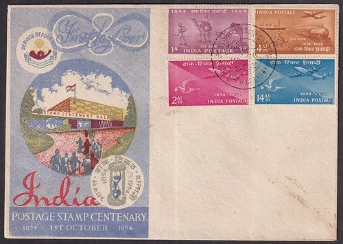 India 1954 Stamp Centenary First Day cover FDC