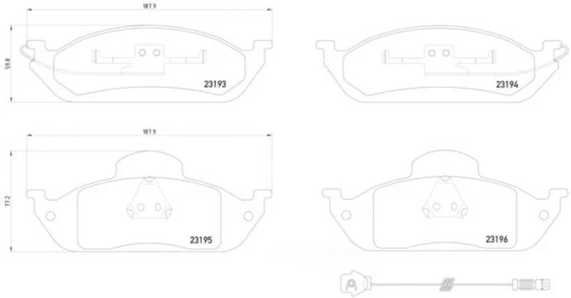 OEM - Material de fricción formulado OE para Mercedes-Benz ML320 ML350 M 1998-2005 Foto 2 de 4