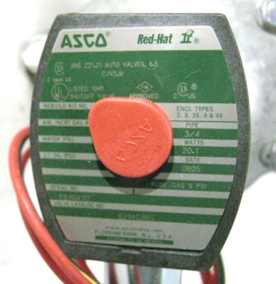 ASCO, 8214G036C, 120/60 AC, 3/4'' NPT, 2WAY, NORMALLY CLOSED, GAS VALVE Obsolete
